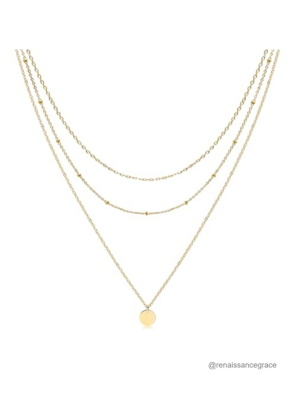 Gold Plated Layered Choker Necklace Set Dainty Multilayer Chains for Women